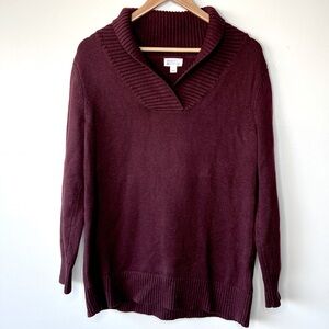 Market & Spruce Oversized Neck Knit Sweater, L